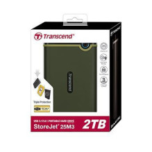Išorinis HDD, TRANSCEND, StoreJet, 2TB, USB 3.0, žalia spalva, TS2TSJ25M3G