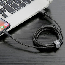 Baseus Baseus Cafule USB-A / Lightning 2.4A QC 3.0 cable 1 m - black-gray