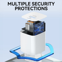 Wozinsky Wozinsky CMWCW 20W USB-C / USB-A sieninis įkroviklis – baltas