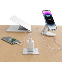 Wozinsky Wozinsky CMWCW 20W USB-C / USB-A sieninis įkroviklis – baltas
