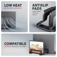 NB ACC STOVAS 10"-17,3" / VERT. ALIUMINIS STND-VB AXAGON