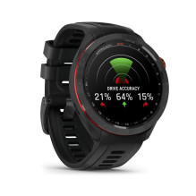 Garmin Approach S70 - 47 mm Black / Red Ceramic Bezel with Black Silicone Band