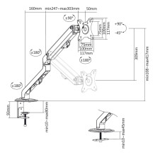 Maclean MC-906 Monitor Mount Holder Desk Table Mount 17" - 27" Adjustable Rotatable VESA 7 kg Maclean MC-906 Monitor Mount Holder Desk Table Mount 17" - 27" Adjustable Rotatable VESA 7 kg