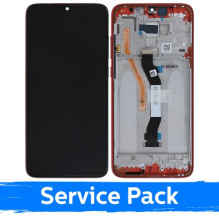 Screen for Xiaomi Redmi Note 8 Pro with frame / Coral Orange / (Service Pack)