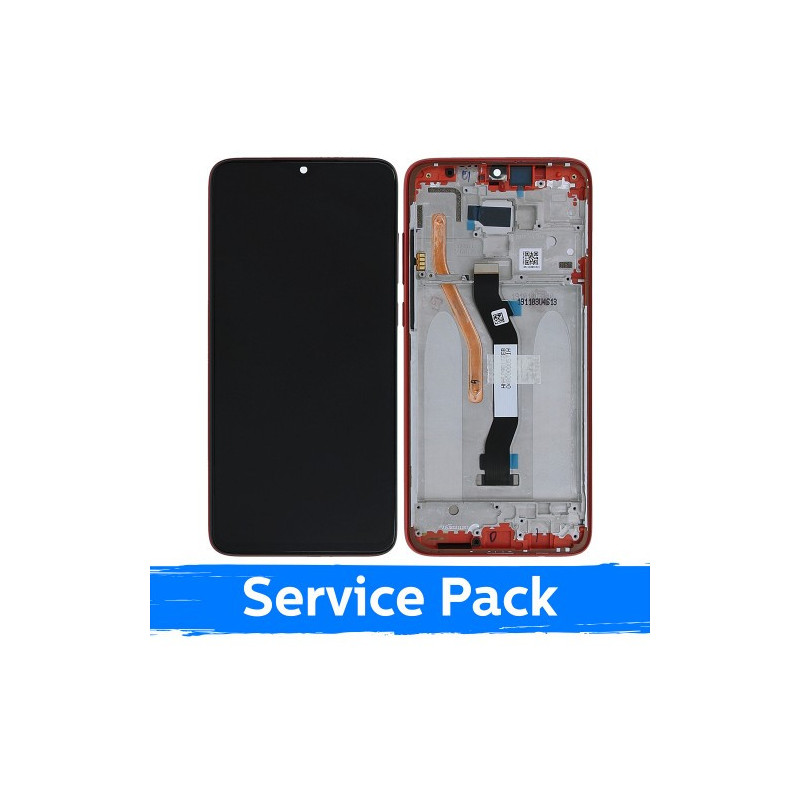 Screen for Xiaomi Redmi Note 8 Pro with frame / Coral Orange / (Service Pack)