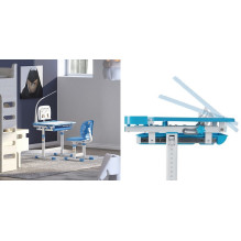 Height-adjustable table with chair