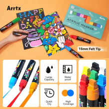 Acrylic markers - felt-tip pens ARRTX Jumbo (10 colors)