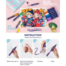 Acrylic markers - felt-tip pens ARRTX Simptap (24 colors)