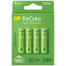 Įkraunamos Baterijos GP R6 AA Recyko 1300mAh 4 Vnt.