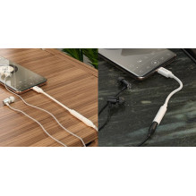 Adapteris HOCO USB Type-C (M) - ausinių jungtis 3.5mm (F)