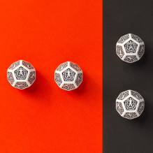 D12 Hit Location Dice White And Black Colors