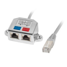 Network Adapter - Lanberg RJ45 / 2x RJ45 FTP Splitter AD-0026-S