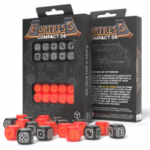 Q-workshop Fortress Compact D6 Black Red Dice Set