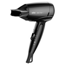 Džiovintuvas - Braun Hairdryer Satin Hair 1 HD130 1200W Dual Heat Settings Travel Black