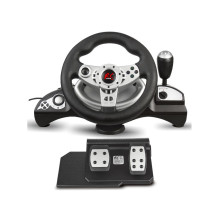Game Controller - NanoRS RS700 USB Steering Wheel 270° Rotation Xbox One, PC, PS4, PS3, Black, Silver