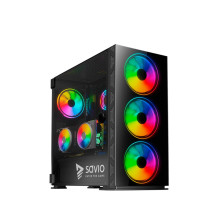 Kompiuterio Korpusas - Savio Prime X1 ARGB Stiklas Juodas