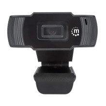 Webcam - Manhattan USB 1080p Full HD 2MP with Built-in Microphone Black