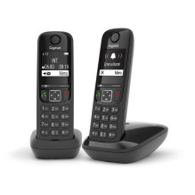 Cordless Phone - Gigaset AS690 Duo 14h Talk Time, 100-Entry Phonebook Black