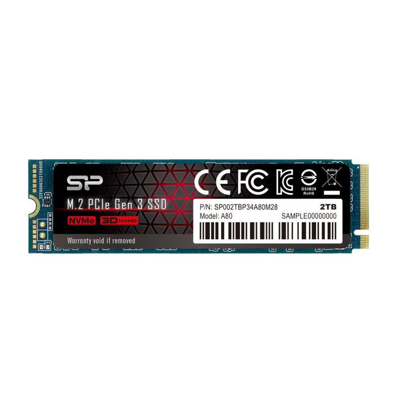 Solid State Drive (SSD) - Silicon Power P34A80 M.2 2000 GB PCIe 3.0 SLC