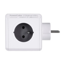 Power Strip - Allocacoc PowerCube Original USB Type E 4 AC Outlets Inside Gray