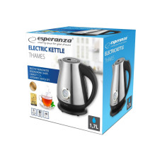 Elektrinis Virdulys - Esperanza EKK029 1.7L 2200W Su Boil-Dry Apsauga Juodas, Plieninis Elektrinis Virdulys - Esperanza EKK029 1.7L 2200W Su Boil-Dry Apsauga Juodas, Plieninis
