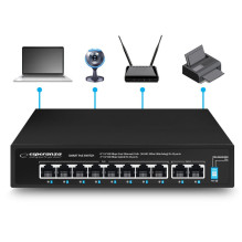 Network Equipment - Esperanza ENS106 10-Port PoE Switch 10 / 100 96W Black
