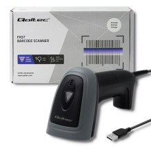 Wired Barcode Scanner - Qoltec 50863 USB Black