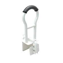 Bathroom Grab Bar - Steel Non-Slip Ergonomic Black Handle White