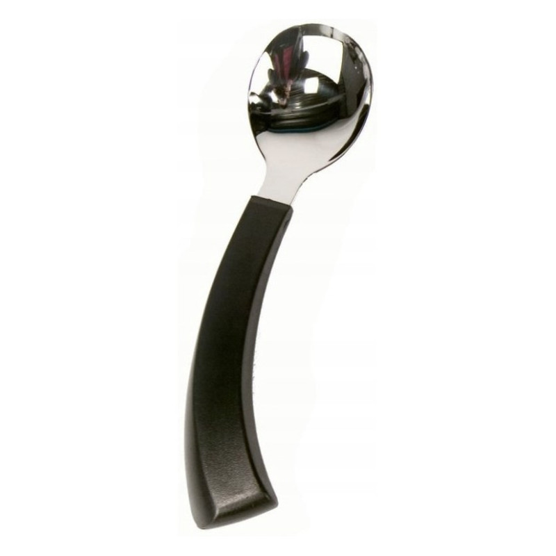 Left-Handed Spoon - Ergonomic Curved Design, Black