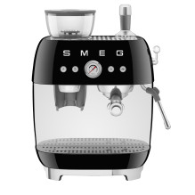 Coffee Machine - SMEG EGF03BLEU Manual Espresso with Grinder, Dual Thermoblocks, Black