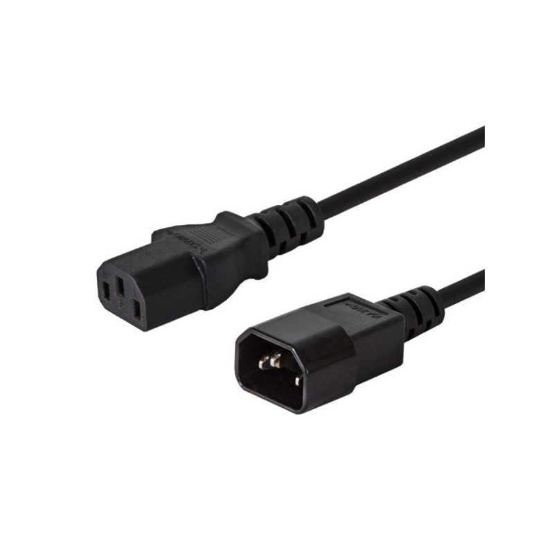 Maitinimo Kabelis - SAVIO CL-99 1.2m C14 į C13 10A 250V Juodas