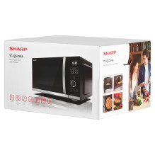 Microwave Oven - Sharp YC-QS254AE-B 25 L Solo 900 W with Defrost, 8 Automatic Programs, Child Lock, Black, Stainless Ste