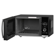 Microwave Oven - Sharp YC-QS254AE-B 25 L Solo 900 W with Defrost, 8 Automatic Programs, Child Lock, Black, Stainless Ste