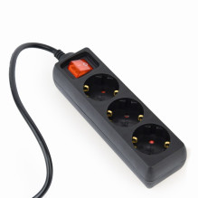 Extension cord - Gembird 0.6 M 3 AC, Black Extension cord - Gembird 0.6 M 3 AC, Black