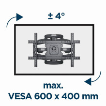 TV Laikiklis - Gembird WM-75ST-01 32"-75" 45.5kg Pasvirimas -5° iki 8° Sukimas 50° Juodas TV Laikiklis - Gembird WM-75ST-01 32"-75" 45.5kg Pasvirimas -5° iki 8° Sukimas 50° Juodas