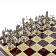 Chess Set - Manopoulos Greek Mythology Metal Chess with 34cm Board