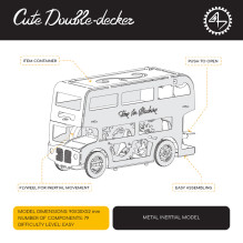 Model Kit - Time For Machine Cute Double Bus 90x30x52mm Stainless Steel