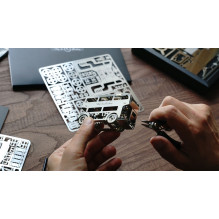 Model Kit - Time For Machine Cute Double Bus 90x30x52mm Stainless Steel