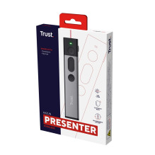 Presentation Remote - Trust Kazun Wireless Presentation Remote with Red Laser Pointer, 10m Range, Aluminum, Black
