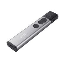 Presentation Remote - Trust Kazun Wireless Presentation Remote with Red Laser Pointer, 10m Range, Aluminum, Black