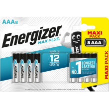 Baterija - Energizer AAA Max Plus 1.5V 11g, 10 metų galiojimas, 8 vnt.