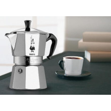 Coffee Maker - Bialetti Moka Express 0.55 L 9 Cups Aluminum Black Silver