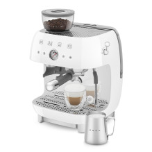 Coffee Machine - Smeg Espresso Machine with Integrated Grinder Two Thermoblocks White