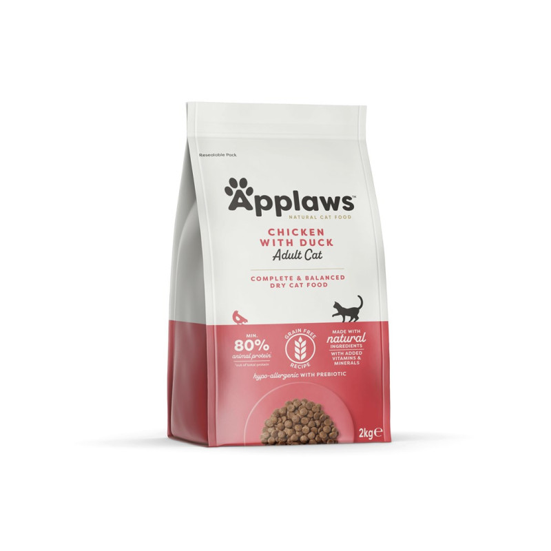 Cat Food - APPLAWS Chicken with Duck Dry Cat Food 2kg Grain Free