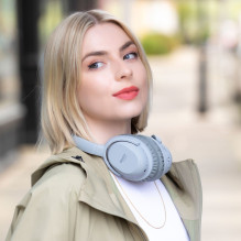 Wireless Headphones - LINDY Wireless Active Noise Cancelling Headphones Premium, LH500XW, 30h Battery, Grey