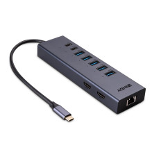 Laptop Mini Docking Station - LINDY DST-Mini Duo, USB-C Dock, 2x 4K HDMI, PD 100W, Gigabit Ethernet