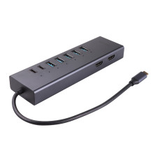 Laptop Mini Docking Station - LINDY DST-Mini Duo, USB-C Dock, 2x 4K HDMI, PD 100W, Gigabit Ethernet