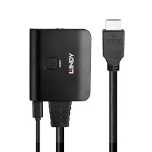 HDMI Splitter - LINDY 2 Port HDMI Splitter, 4K60, 18Gbps, Reset Button, Black HDMI Splitter - LINDY 2 Port HDMI Splitter, 4K60, 18Gbps, Reset Button, Black