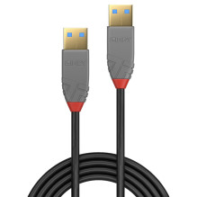 USB Laidas - LINDY Anthra Line USB 3.2 Type A Laidas M / M, 5Gbps, 3 m, Juodas