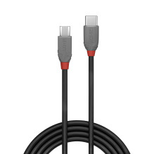 USB Laidas - LINDY Anthra Line USB 2.0 Type C į Micro-B Laidas, M / M, 480Mbps, 2.5W, PVC Danga, 3 m, Juodas